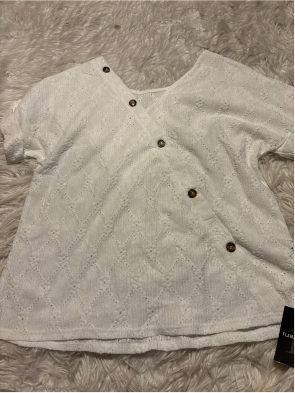 Flamingals white top size L FG14-11